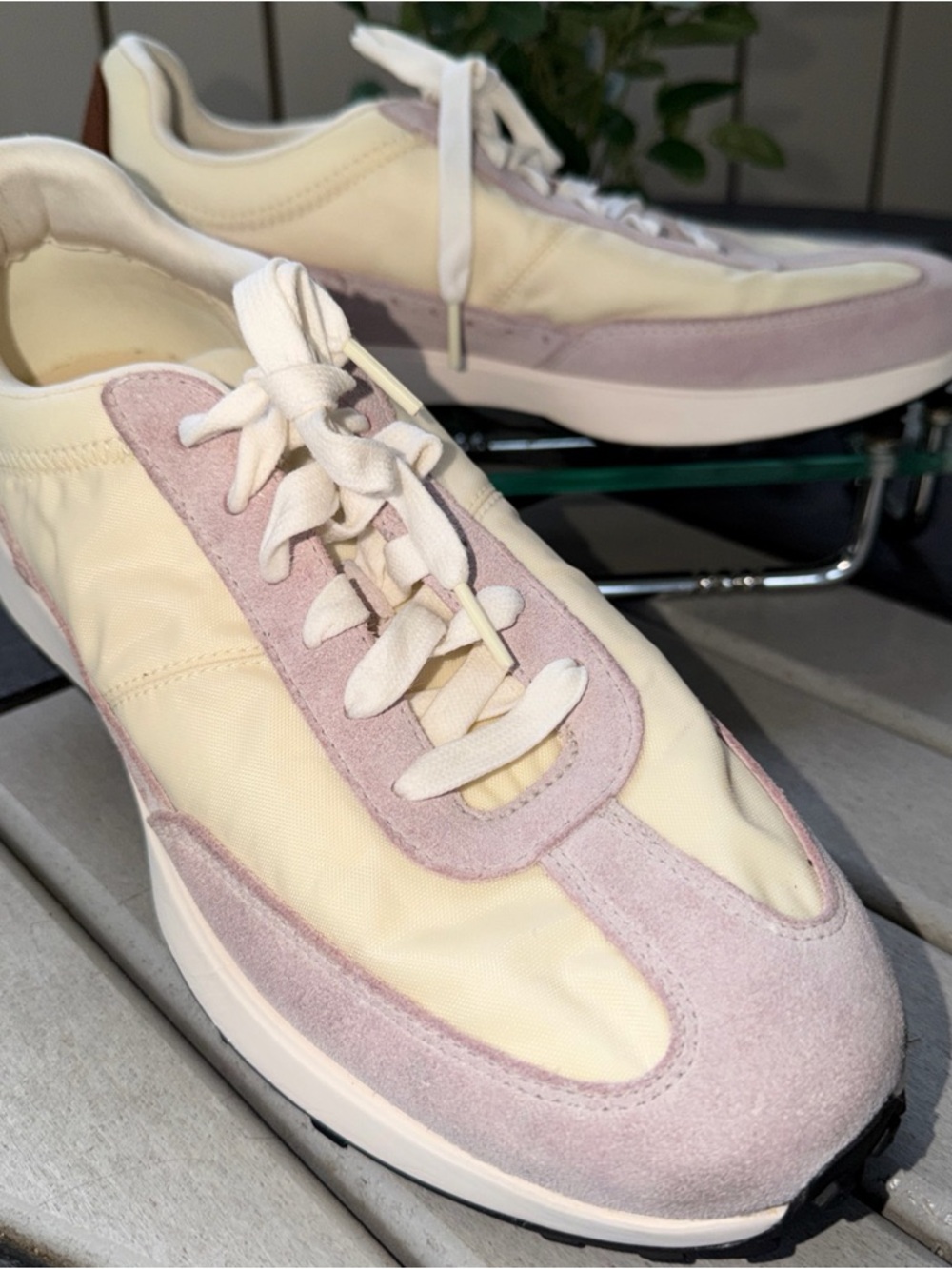 Cole Haan Cream Canvas Slip-On Sneakers